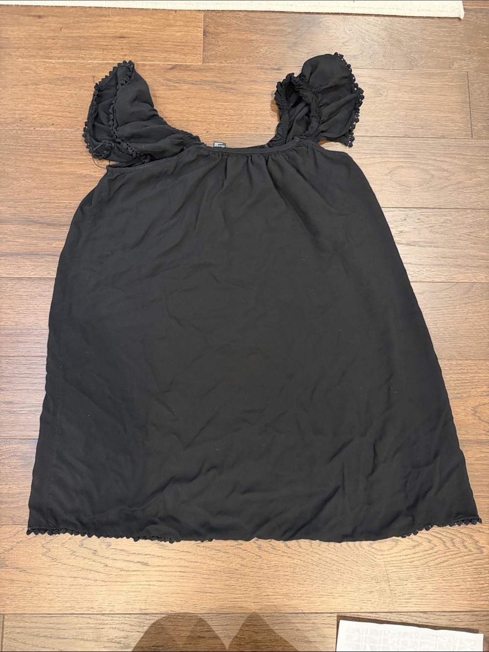 Forever 21 Black Ruffle Sleeve Mini Dress Size Small - C27-152